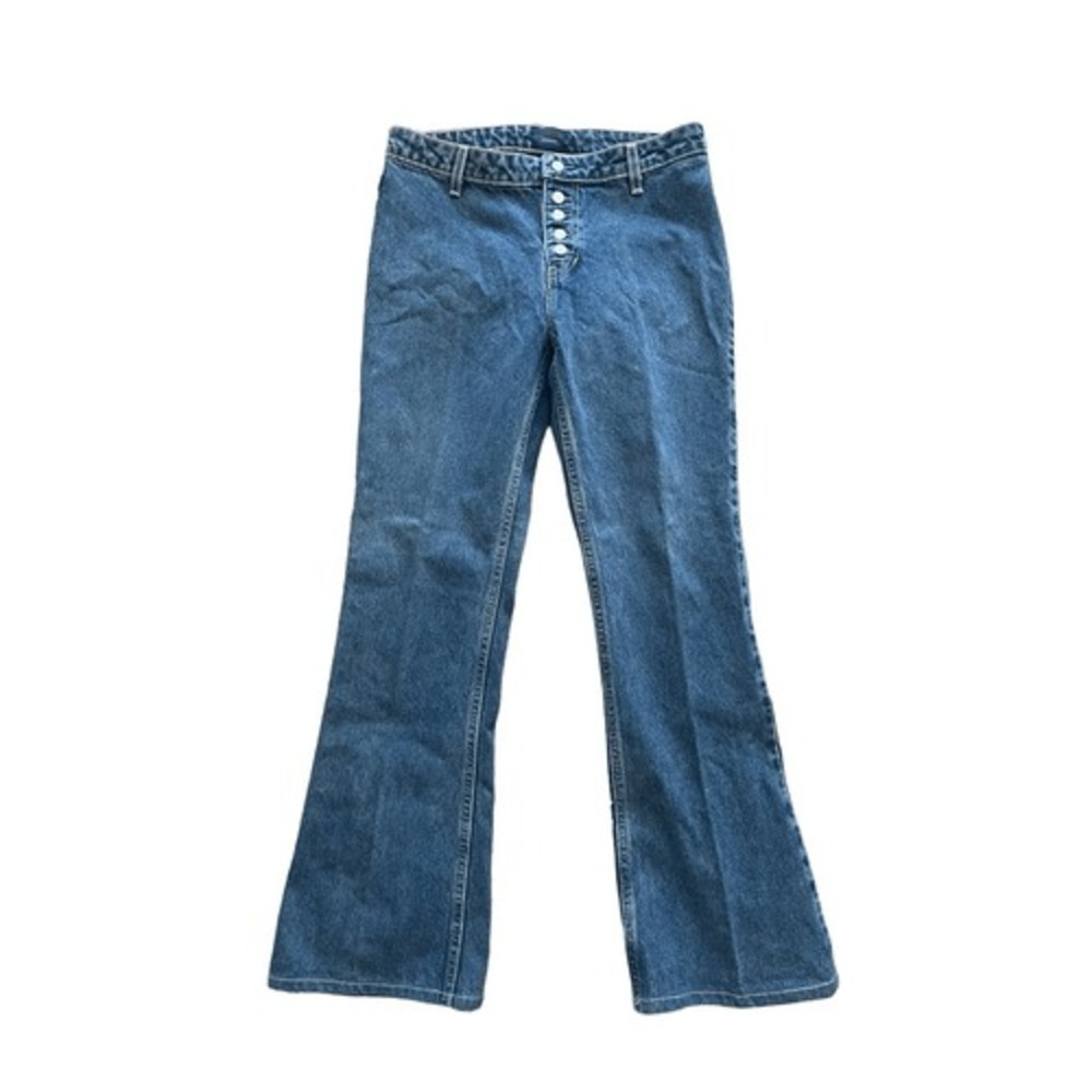 Y2K Tommy Hilfiger button down fly flared blue jeans